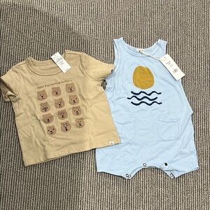 NWT Cute gap Bear and picnik Sun Baby Outfit Set